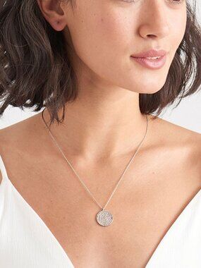 Ania Haie Sterling Silver Mayan Round Medallian Pandant Necklace